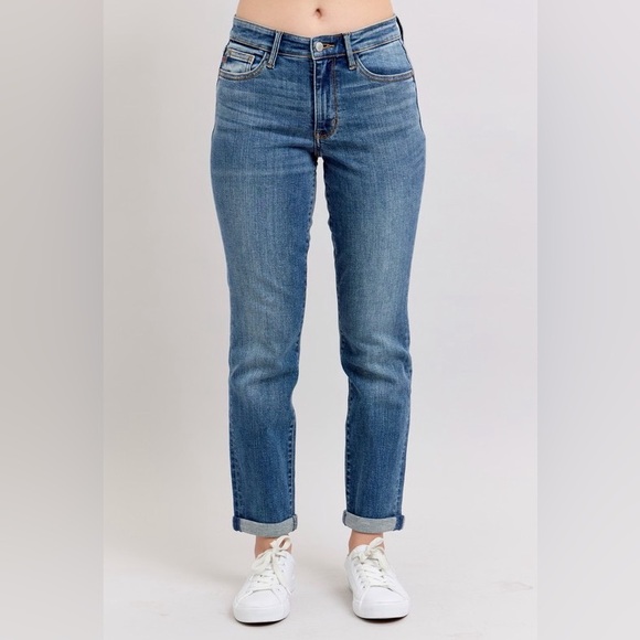 Judy Blue Full Size Run Vintage Wash Thermal Straight Jeans